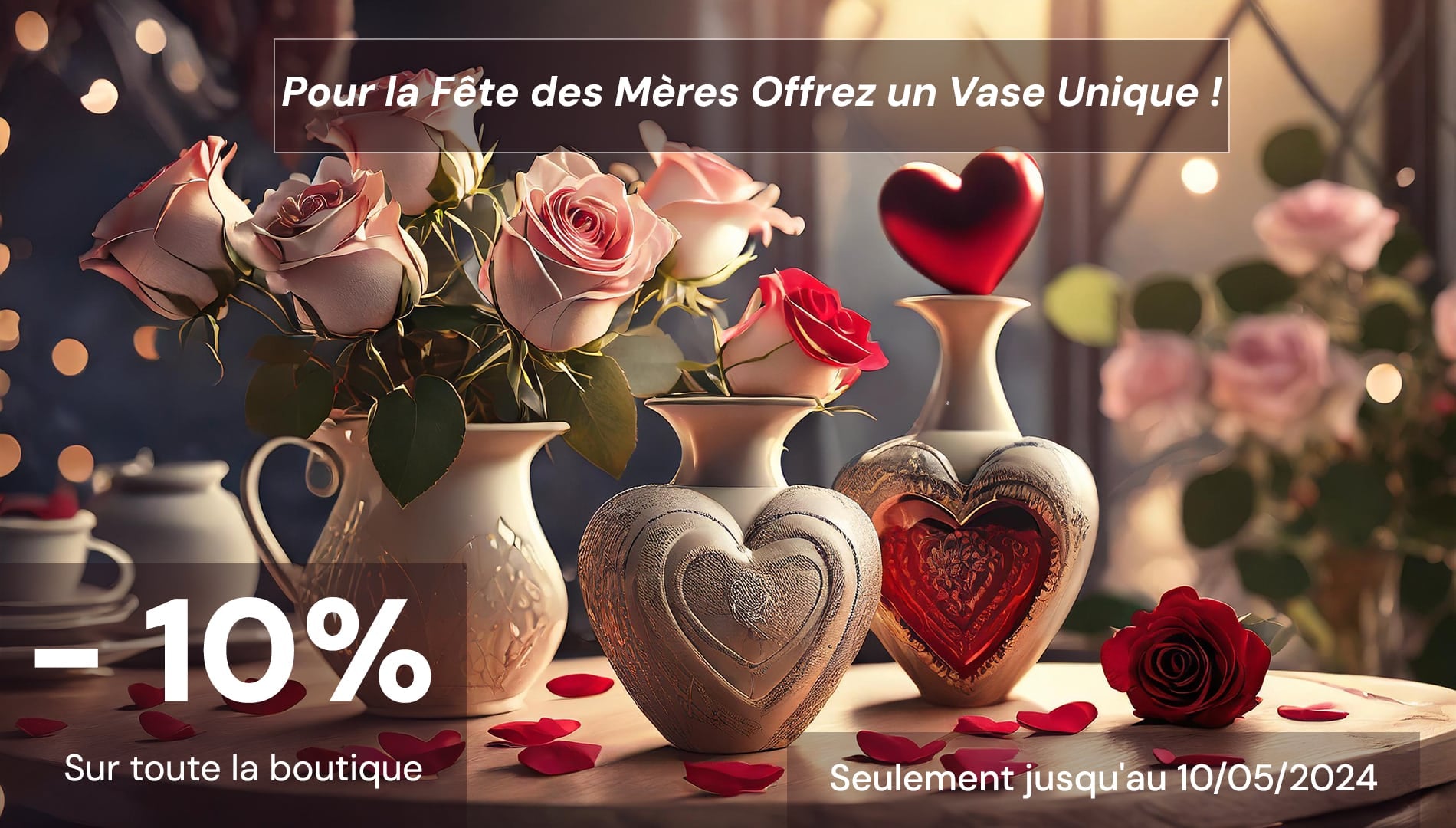 Promotion spéciale pour la fêtes des mères -10% sur toute la boutique jusqu'au 10/05/2024 Vase Cute