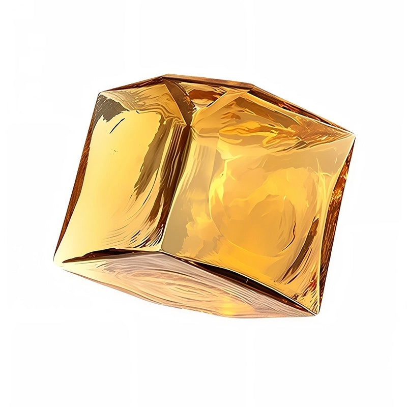 Soliflore Ambre Cubique Translucide Hydroponique présentation du modèle Petit sur fond blanc sans fleurs.