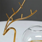 Soliflore design cerf majestueux   (Fer & Verre) - Vignette | Vase Cute
