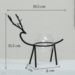 Soliflore Design Cerf Majestueux   (Fer & Verre) - Vignette | Vase Cute