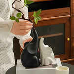 Soliflore Éléphant Duo Noir et Blanc - Vignette | Vase Cute