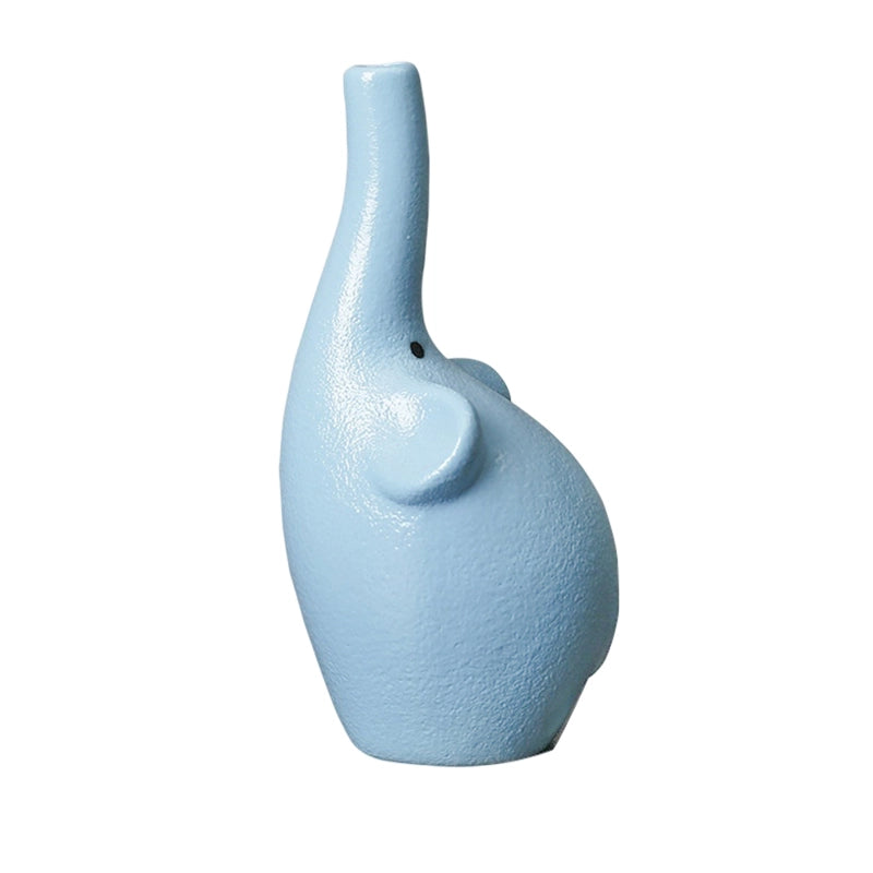Soliflore Éléphant modèle bleu sur fond blanc sans fleurs.