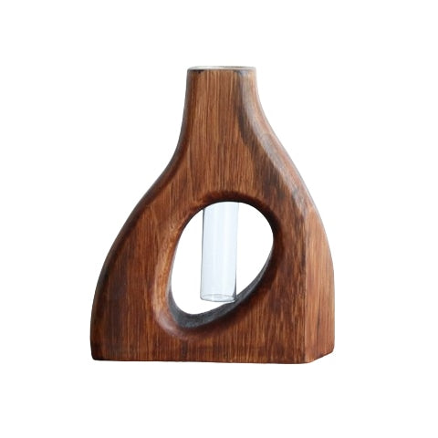 Soliflore en bois design formes variées en verre & bois modèle A