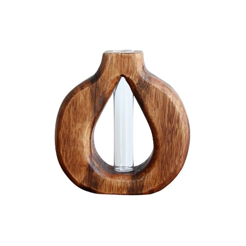 Soliflore en bois design formes variées en verre & bois modèle C