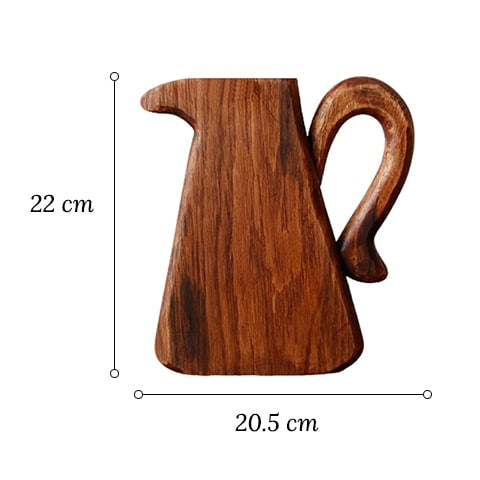 Soliflore en bois forme cruche modèle B taille M dimensions sur fond blanc