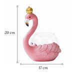 Soliflore Flamant rose couronné   (Verre & Résine) - Vignette | Vase Cute