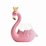 Soliflore Flamant rose couronné   (Verre & Résine) - Vignette | Vase Cute