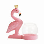 Soliflore Flamant Rose Couronné   (Verre & Résine) - Vignette | Vase Cute