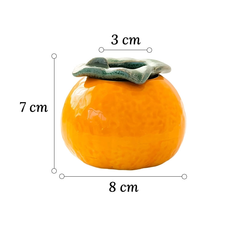 Soliflore en Forme d'Orange en Céramique dimensions du modèle S 7cm sur fond blanc.