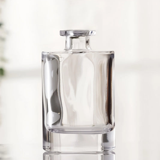 Soliflore Forme Petit Flacon Transparent en verre présentation sans fleurs