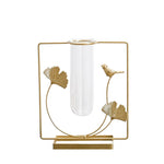 Soliflore gold oiseau et feuilles de Ginkgo  (Verre & Métal) - Vignette | Vase Cute