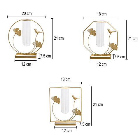Soliflore gold oiseau et feuilles de Ginkgo dimensions tous les modèles