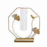 Soliflore gold oiseau et feuilles de Ginkgo  (Verre & Métal) - Vignette | Vase Cute