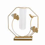 Soliflore Gold Oiseau et Feuilles de Ginkgo  (Verre & Métal) - Vignette | Vase Cute