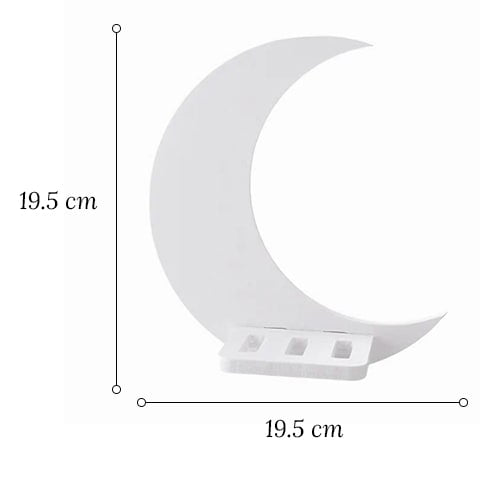 Soliflore en plastique encadrement géométrique modèle Lune dimensions sur fond blanc