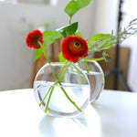 Soliflore Sphérique Transparent sur Socle en Bois - Vignette | Vase Cute