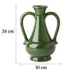 Vase Amphore Verte à Double Anse - Vignette | Vase Cute