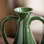 Vase Amphore Verte à Double Anse - Vignette | Vase Cute