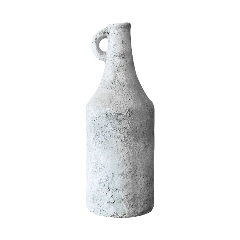 Vase Ancien Forme Bouteille avec Anse présentation du modèle L sans fleurs sur fond blanc.
