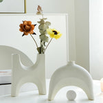 Vase Blanc Art Abstrait   (Céramique) - Vignette | Vase Cute