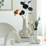 Vase blanc Art abstrait   (Céramique) - Vignette | Vase Cute