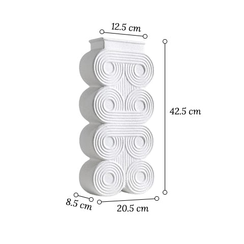 Vase colonne art déco motif rond  modèle Grand avec dimensions