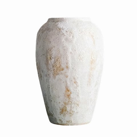 Vase céramique artisanale effet pierre poreuse modèle M sur fond blanc