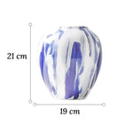 Vase Artistique Blanc aux Motifs Bleus Peint à la Main - Vignette | Vase Cute