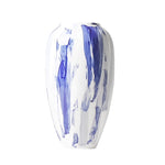 Vase Artistique Blanc aux Motifs Bleus Peint à la Main - Vignette | Vase Cute