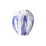 Vase Artistique Blanc aux Motifs Bleus Peint à la Main - Vignette | Vase Cute