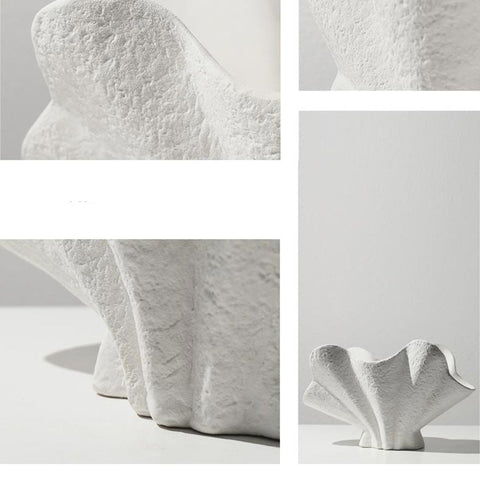 Vase blanc éventail original détails