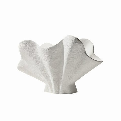 Vase blanc éventail original en céramique
