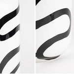 Vase blanc lignes abstraites noires design  (Céramique) - Vignette | Vase Cute