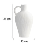 Vase Blanc Moucheté Forme Cruche avec Anse - Vignette | Vase Cute