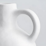 Vase Blanc Moucheté Forme Cruche avec Anse - Vignette | Vase Cute