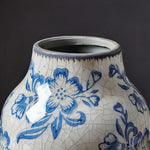 Vase Bleu et Blanc Ancien Motif Fleurs   (Porcelaine) - Vignette | Vase Cute