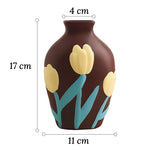 Vase Bohème Peint Motif Fleurs   (Céramique) - Vignette | Vase Cute