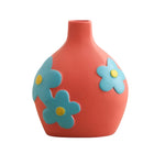 Vase Bohème Peint Motif Fleurs   (Céramique) - Vignette | Vase Cute