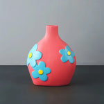 Vase Bohème Peint Motif Fleurs   (Céramique) - Vignette | Vase Cute