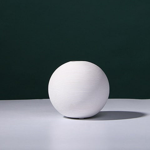 Vase boule blanc minimaliste en céramique modèle S