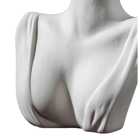 Vase buste blanc design féminin céramique détails du buste