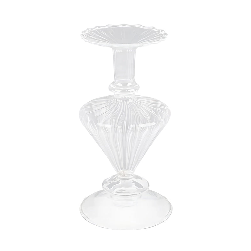Vase carafe chic transparent en verre.