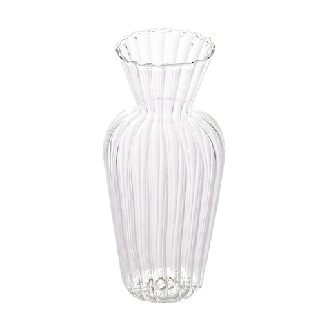 Vase Chaloupé Strié à Collerette en Verre