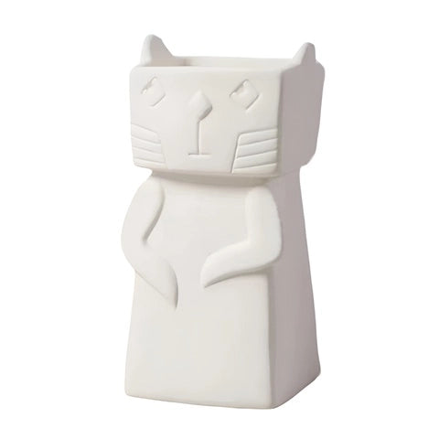 Vase Chat Blanc Design Créatif en Céramique modèle S