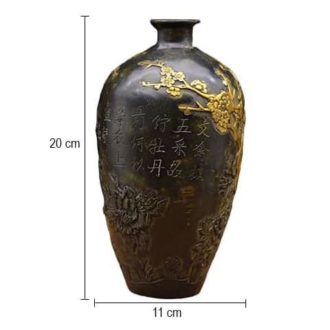 Vase chinois motif oiseaux dorés dimensions