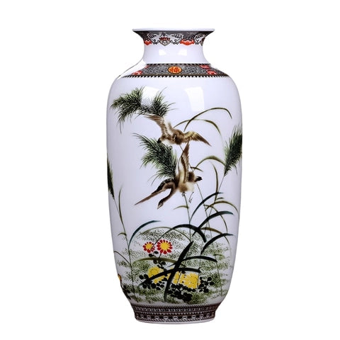 Vase Chinois Peint Motifs Animaux Porcelaine modèle C