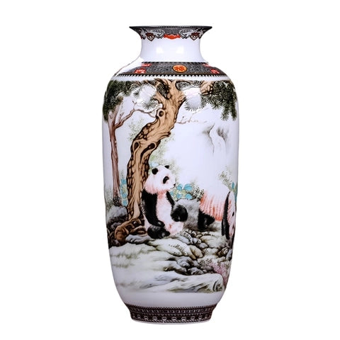 Vase Chinois Peint Motifs Animaux Porcelaine modèle D