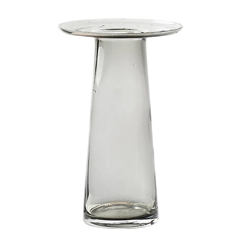 Vase collerette simple décoratif en Verre modèle Gris 25 cm.