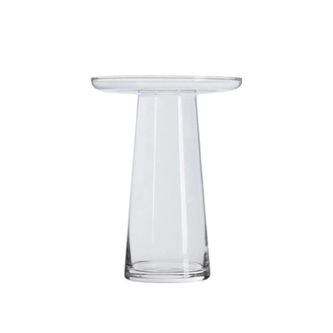 Vase collerette simple décoratif en Verre modèle Transparent 20 cm.
