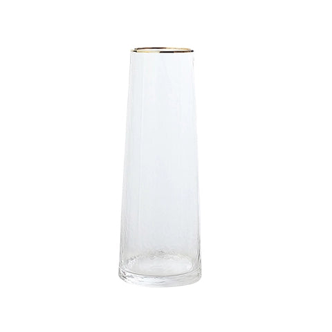 Vase conique chic opalisé col doré en verre modèle A